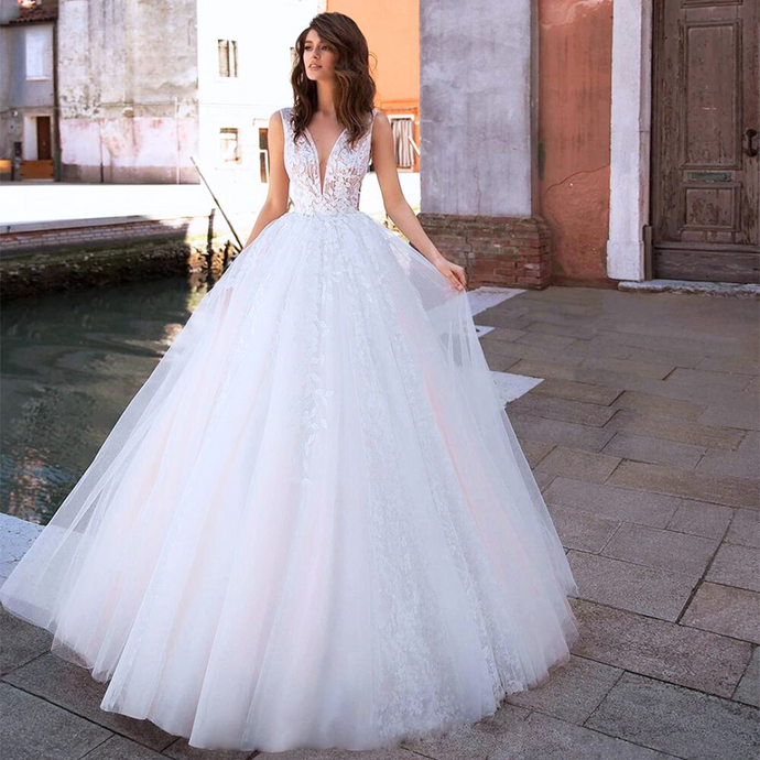 Elegant O-Neck A Line Lace Wedding Dress Broke Girl Philanthropy