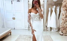 Load image into Gallery viewer, Off the Shoulder Wedding Dress-3D Flower Lace Beach Wedding Dress | Wedding Dresses
