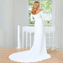 Load image into Gallery viewer, Simple Wedding Dress-Off Shoulder Beach White Wedding Dress | Wedding Dresses
