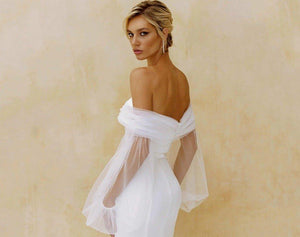 Off the Shoulder Wedding Dress-Tulle Satin Bridal Gown | Wedding & Bridal Party Dresses