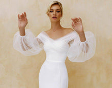 Load image into Gallery viewer, Off the Shoulder Wedding Dress-Tulle Satin Bridal Gown | Wedding &amp; Bridal Party Dresses
