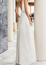 Load image into Gallery viewer, Wedding Jumpsuit-White V Neck Bridal Jumpsuit | Wedding &amp; Bridal Party Dresses
