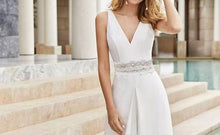 Load image into Gallery viewer, Wedding Jumpsuit-White V Neck Bridal Jumpsuit | Wedding &amp; Bridal Party Dresses
