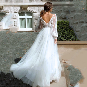 Beach Wedding Dress-Backless Puff Sleeves Beach Wedding Dress | Wedding Dresses