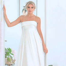 Load image into Gallery viewer, Elegant Satin Open Back Beach Wedding Dress Broke Girl Philanthropy
