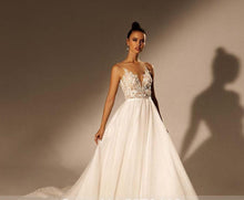 Load image into Gallery viewer, Elegant Sleeveless Backless A-Line Beach Wedding Dress Broke Girl Philanthropy

