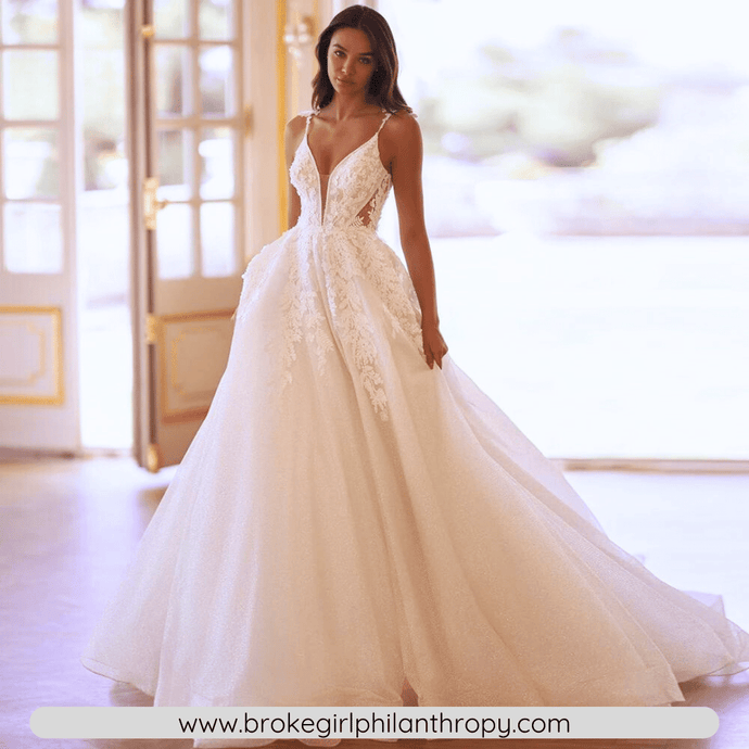 Elegant Sweetheart Appliques Lace Vintage Wedding Dress Broke Girl Philanthropy