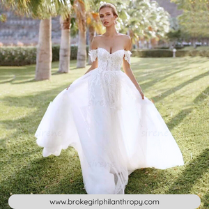 Beach Wedding Dress-Off Shoulder Sweetheart Beach Wedding Dress | Wedding Dresses