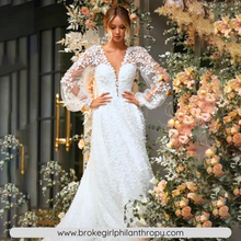 Load image into Gallery viewer, Backless Wedding Dress-A Line Lace Wedding Dress | Wedding Dresses
