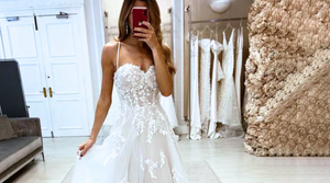 Lace Wedding Dress- A-Line Bohemian Bridal Gown | Wedding Dresses