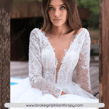 Load image into Gallery viewer, Long Sleeve Wedding Dress-A Line Lace Bridal Gown-Backless | Wedding Dresses
