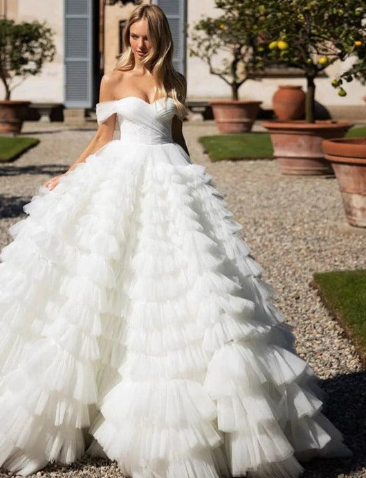 Sexy Wedding Dress-Backless Vintage Wedding Dress | Ruffles | Wedding Dresses