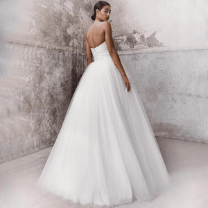 Exquisite Strapless Satin Wedding Dress Broke Girl Philanthropy
