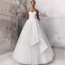Load image into Gallery viewer, A Line Wedding Dress-Strapless Satin Bridal Gown | Wedding Dresses
