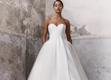 Load image into Gallery viewer, A Line Wedding Dress-Strapless Satin Bridal Gown | Wedding Dresses
