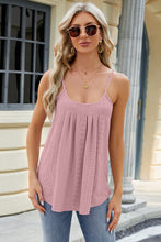 Load image into Gallery viewer, Womens Cami Top-Eyelet Scoop Neck Ruched Cami | Tops/Crop Tops
