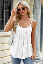 Load image into Gallery viewer, Womens Cami Top-Eyelet Scoop Neck Ruched Cami | Tops/Crop Tops
