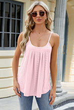 Load image into Gallery viewer, Womens Cami Top-Eyelet Scoop Neck Ruched Cami | Tops/Crop Tops
