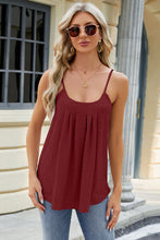 Load image into Gallery viewer, Womens Cami Top-Eyelet Scoop Neck Ruched Cami | Tops/Crop Tops
