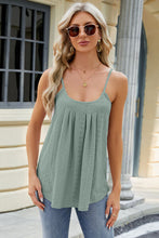 Load image into Gallery viewer, Womens Cami Top-Eyelet Scoop Neck Ruched Cami | Tops/Crop Tops
