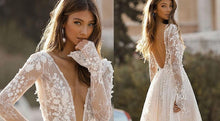 Load image into Gallery viewer, FREE Bohemian Beach Wedding Dress | Vintage Backless Lace-Size 14 Broke Girl Philanthropy
