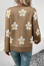 Load image into Gallery viewer, Womens Sweater-Floral Dropped Shoulder Sweater
