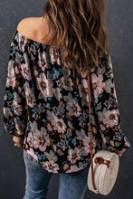 Load image into Gallery viewer, Womens Blouse-Floral Off-Shoulder Balloon Sleeve Blouse | Top
