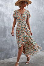 Load image into Gallery viewer, Womens Dress-Floral Surplice Neck Tied Midi Dress | Dresses/Maxi Dresses
