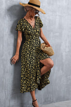 Load image into Gallery viewer, Womens Dress-Floral Surplice Neck Tied Midi Dress | Dresses/Maxi Dresses
