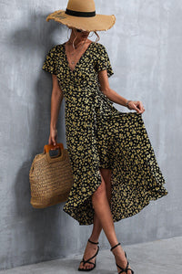 Womens Dress-Floral Surplice Neck Tied Midi Dress | Dresses/Maxi Dresses