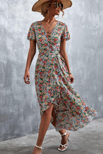 Load image into Gallery viewer, Womens Dress-Floral Surplice Neck Tied Midi Dress | Dresses/Maxi Dresses
