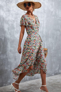 Womens Dress-Floral Surplice Neck Tied Midi Dress | Dresses/Maxi Dresses