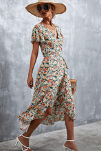 Load image into Gallery viewer, Womens Dress-Floral Surplice Neck Tied Midi Dress | Dresses/Maxi Dresses
