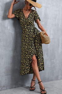 Womens Dress-Floral Surplice Neck Tied Midi Dress | Dresses/Maxi Dresses