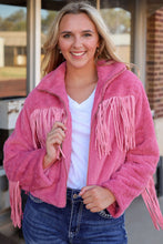 Load image into Gallery viewer, Fringe Detail Zip-Up Jacket Broke Girl Philanthropy

