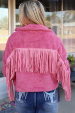 Load image into Gallery viewer, Fringe Detail Zip-Up Jacket Broke Girl Philanthropy

