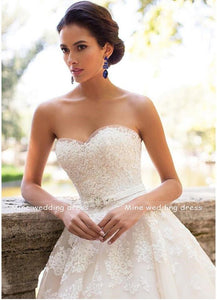 Lace Wedding Dress- Sweetheart Wedding Dress with Belt | Wedding Dresses