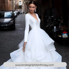 Load image into Gallery viewer, Graceful Ruffles Organza Court Train Princess Wedding Gown Broke Girl Philanthropy

