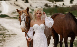 Elegant Wedding Dress-Sweetheart Bridal Detachable Sleeves | Wedding Dresses