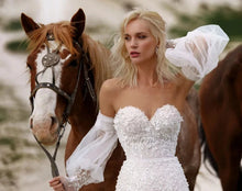 Load image into Gallery viewer, Elegant Wedding Dress-Sweetheart Bridal Detachable Sleeves
