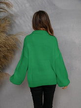 Load image into Gallery viewer, Womens Sweater-Half Zip Dropped Shoulder Sweater | sweater
