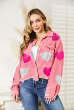 Load image into Gallery viewer, Womens Jacket-Heart Sequin Dropped Shoulder Jacket | jacket
