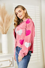 Load image into Gallery viewer, Womens Jacket-Heart Sequin Dropped Shoulder Jacket | jacket
