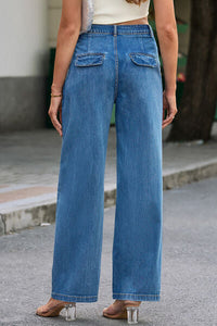 Blue Jeans-High Waist Wide Leg Blue Jeans | Blue Jeans