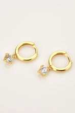 Load image into Gallery viewer, Zircon Earrings-Inlaid Zircon Huggie Drop Earrings
