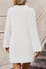 Load image into Gallery viewer, Womens Sweater Dress-Johnny Collar Drop Shoulder Sweater Dress
