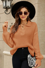 Load image into Gallery viewer, Womens Sweater-Johnny Collar Lantern Sleeve Sweater
