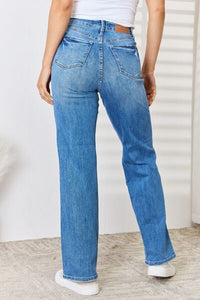 Judy Blue Jeans- High Waist Distressed Straight-Leg | Blue Jeans