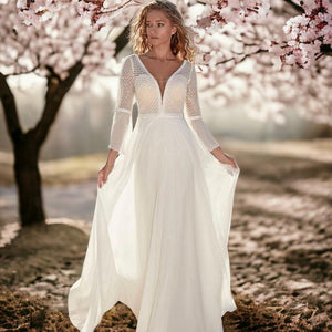 Bohemian Wedding Dress-Lace Chiffon Wedding Dress | Wedding Dresses