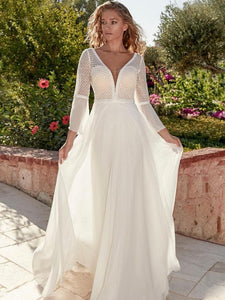 Bohemian Wedding Dress-Lace Chiffon Wedding Dress | Wedding Dresses
